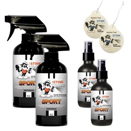 Sport Buy 2 Get 4 FREE - (2) 16 oz (2) 4 oz Bundle + 2 Car Air Fresheners | Odor Eliminating Spray - Fragrance: Sports Driftwood + 2 Bamboo Teak Car Fresheners
