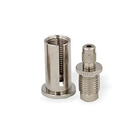 Mounting Set M10 x 1 with Slot and Wire Rope Holder / Gripper with Locking Nut for Wire Ropes up to Diameter 1.8 mm Nickel-Plated