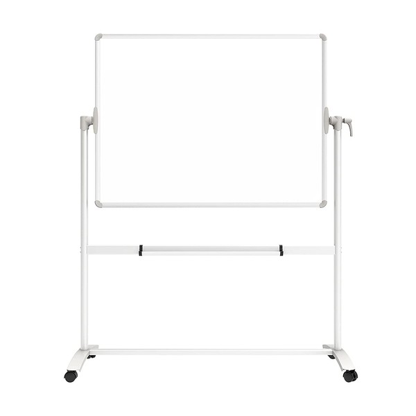 VIZ-PRO Double-Sided Magnetic Mobile Whiteboard, 48 x 36 Inches, Steel Stand