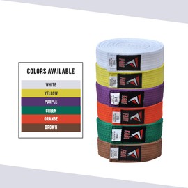 Fadi Sports Martial Arts Belt for Karate, Judo, Aikido and Taekwondo - Durable Cotton-Polyester Blend for Adults and Kids (White, 5)