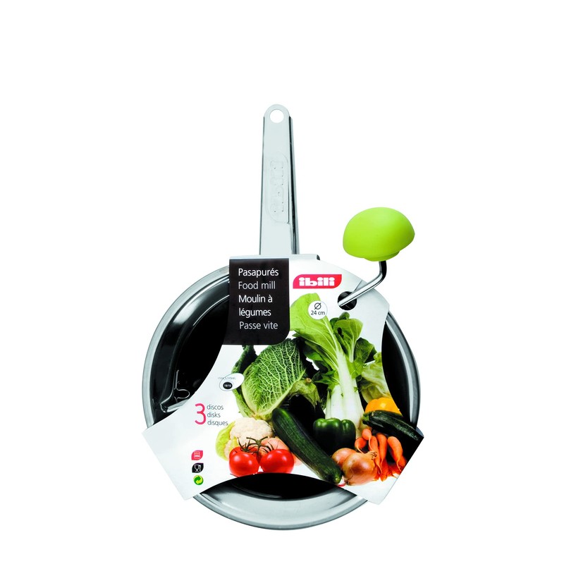IBILI PASAPURES INOX 3 DISCOS 20 CMS, Stainless Steel, Silber,