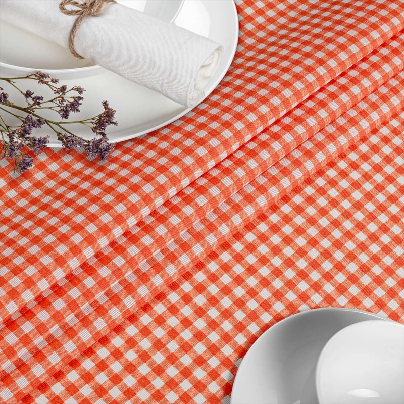 Fabric Tablecloth Washable Table Linen Tablecloth Cotton Polyester Vichy Red