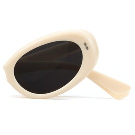 Cyxus Folding Polarized Sunglasses Oval for Men Women Easy Carry Foldable Sunglasses UV400 Protection P1182 White