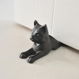 Heavy Duty Cast Iron Cat Door Stop Decorative Wedge Stopper Nail Free Anti-Collision Wall Protector Bedroom Design Stooper Vintage Decor Wedge Bumper Stopper Punch-Free Door Wedge cat