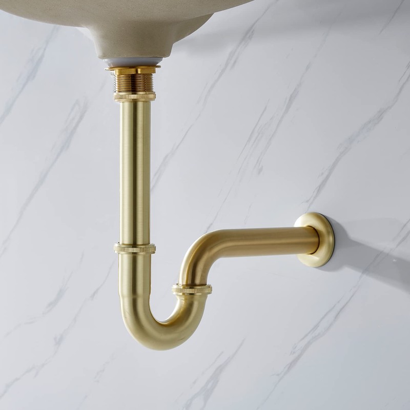 Segistan Bathroom Basin Sink U Shape Trap, Brass Core Adjustable