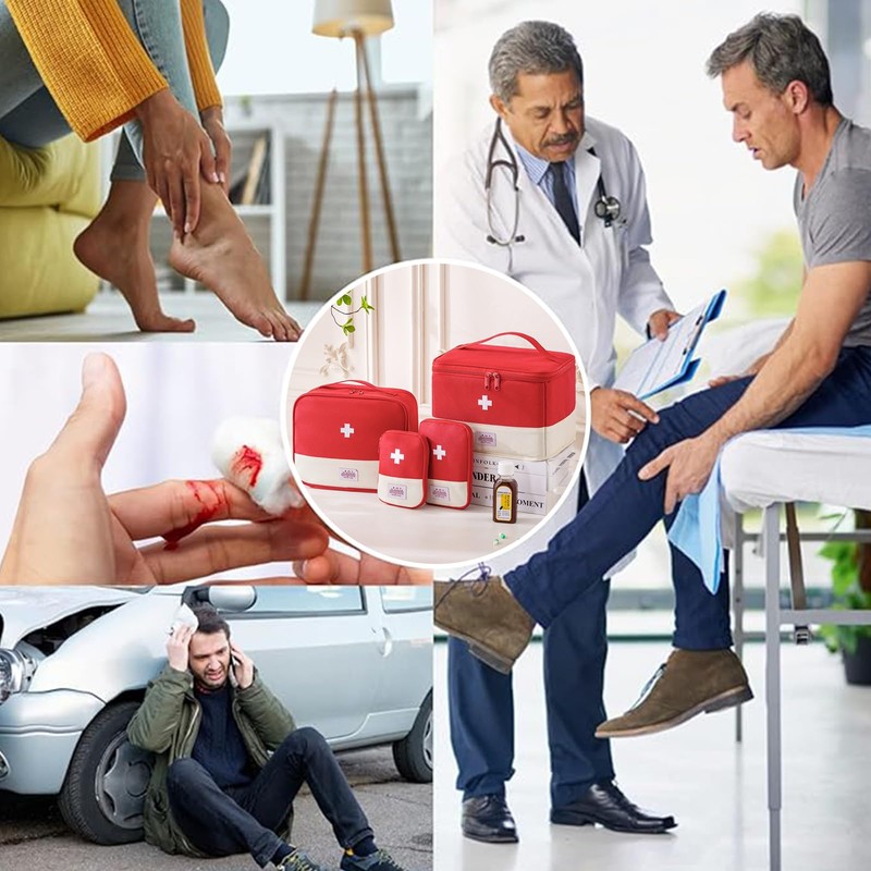 CHENKEE 4 adet ilaç çantası, taşınabilir ilaç çantası, büyük kapasiteli