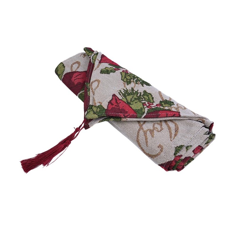ZONADAH Christmas Table Runner180x35cm Christmas Table Runners with Red Flower