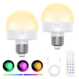 AMIR Upgraded Rechargeable Light Bulbs with Remote, E26/E27 Dimmer LED Light Bulbs, Timer and 3 Color Temperatures, Rechargeable Light Bulb for Kitchen, Entry Way, Hallway, Stairs