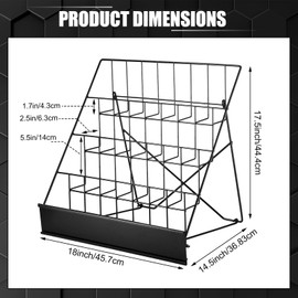 Sintuff Comic Book Display Rack 4-tiered Book Display Stand 18" Wire Rack Tabletop Signing CD Magazine Stand Metal Black Countertop Decor for Retail Library Classroom Picture Literature Brochure