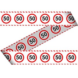 Nastro segnaletico con segnali stradali 50 anni - 15 metri