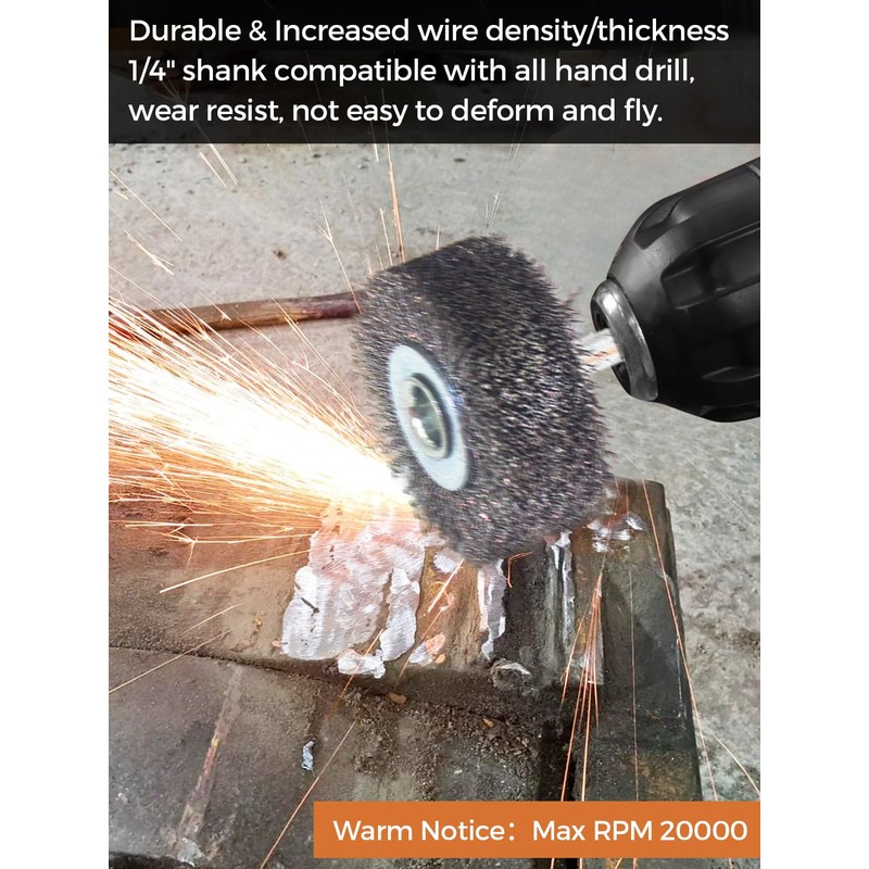 OSFTBVT Wire Wheel Brush 2x7/8in for Drill 4Pack, Heavy Duty