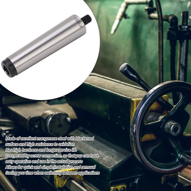 Drill Chuck Arbor MT3 Shank to 3/8in‑24 Threaded Mill Chuck