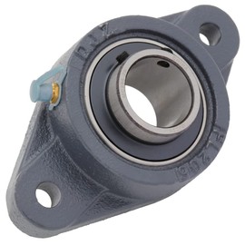 [2-Pack] UCFL206-20 - 2-Bolt Flange-Mount Ball Bearing Unit, Insert Bearing UC206-20, Cast Iron Housing FL206, 1-1/4 in (31.75 mm) Bore Shaft, Set Screw Locking, 5-13/16 in (147.637 mm) Flange Height
