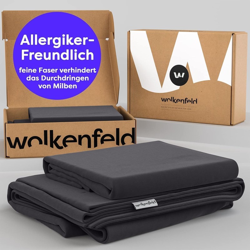 Wolkenfeld Cushion cover 40 x 80 cm, grey anthracite -