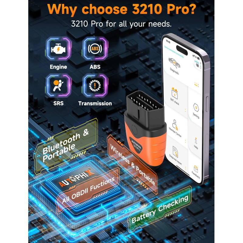 AUTOPHIX 3210Pro OBD2 Scanner Code Reader 4 System Car Diagnostic
