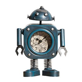 ProdBuy Home Friendly Metal Robot Mantel Table Desk Clock