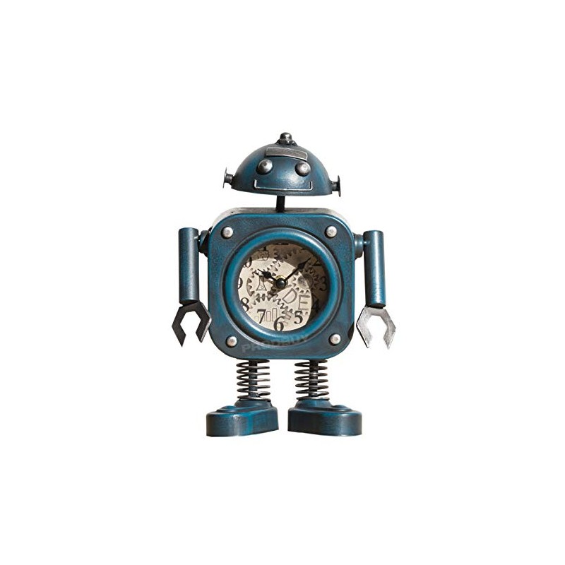 ProdBuy Home Friendly Metal Robot Mantel Table Desk Clock