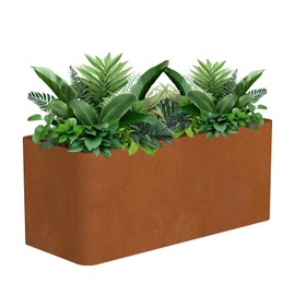 BHCORTEN Corten Steel Planter Box 36" L x 15" W x 15" H,Large Rectangular Planter for Outdoor,Heavy Duty Modern Flower Plant Pot for Porch/Patio/Garden