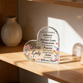Boss Lady Gifts for Women Best Acrylic Gifts for Boss Women Office Desk Decoration Sign Inspirational Going Away Present Birthday Gift Ideas for Female