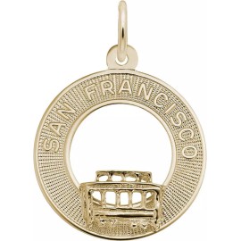 Rembrandt Gold-Plated Sterling Silver San Francisco Cable Car Ring Charm by Rembrandt