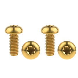 Dingtai M5x12mm Titanium Bolt Torx for Bicycle Bottle Cage 4pcs (Golden)