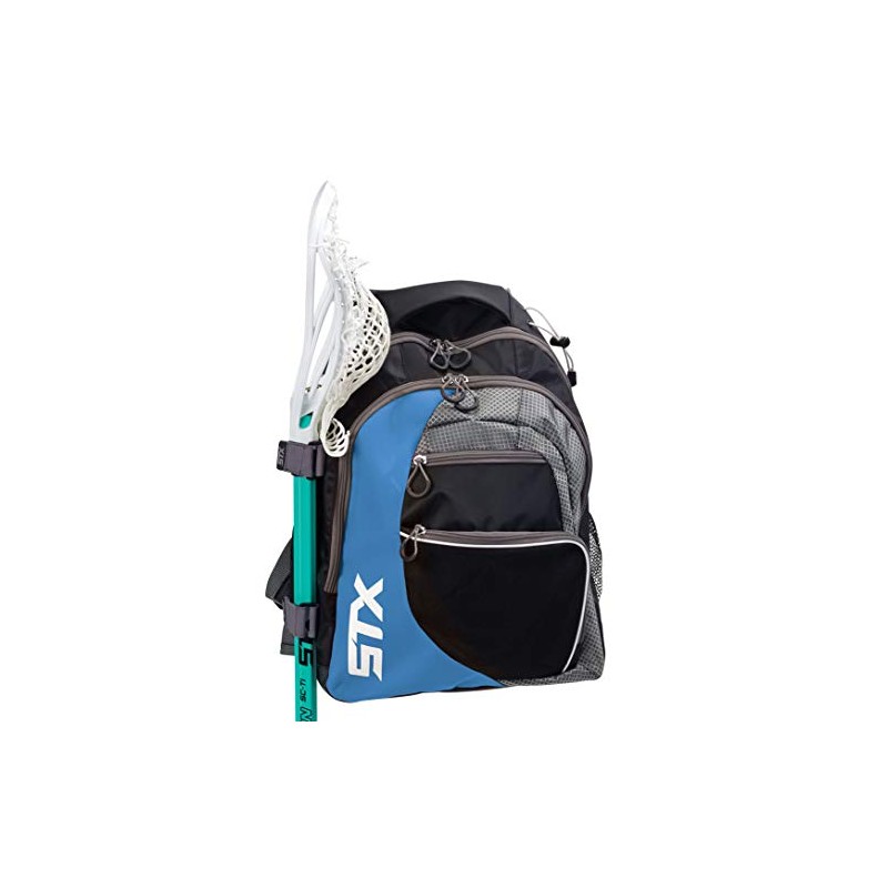 STX Lacrosse Sidewinder Lacrosse Backpack, Black/Columbia