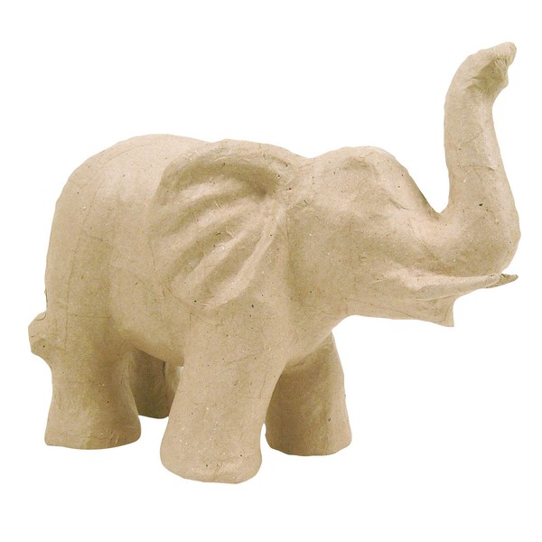 décopatch Mache Elephant with Tusks, 21 x 12 x 17 cm, Brown