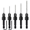 5-pc Woodworking Countersink Counterbore Drill Bit Set 3in1 for #6