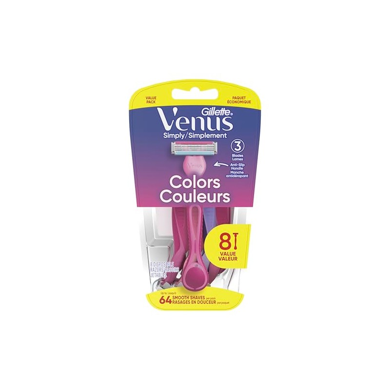Gillette Venus Simply3 Maquinillas de afeitar desechables para mujer, 8