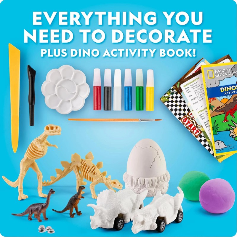 National Geographic Giant Dinosaur Egg Activity Kit 15+ Dino Activities