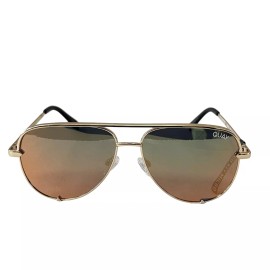 Quay Australia High Key Micro Sunglasses Medium Gold Polarized
