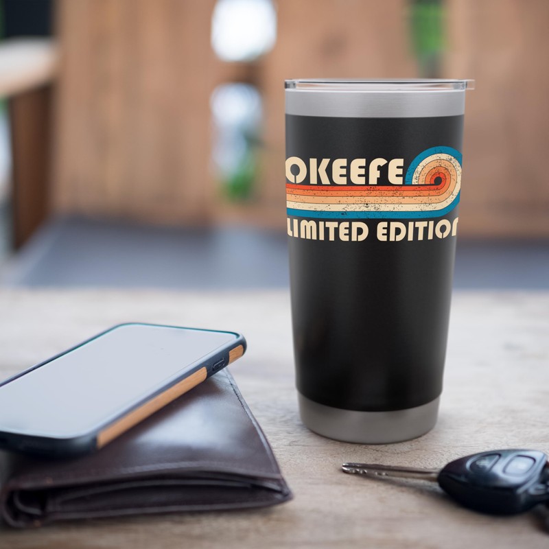 OKEEFE Surname Retro Vintage 80s 90s Birthday Reunion Stainless Steel