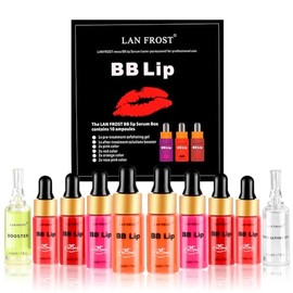 TRESSON Kit De Inicio De Suero Y Ampolla Bb Lip Glow, Tratamiento De Maquillaje Semipermanente, Brillo Labial, Suero Bb Lips, Incluye 8 Viales,