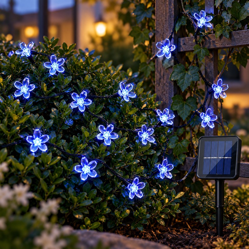 Solar Cherry Blossom String Lights for Outdoor Decoration – 20