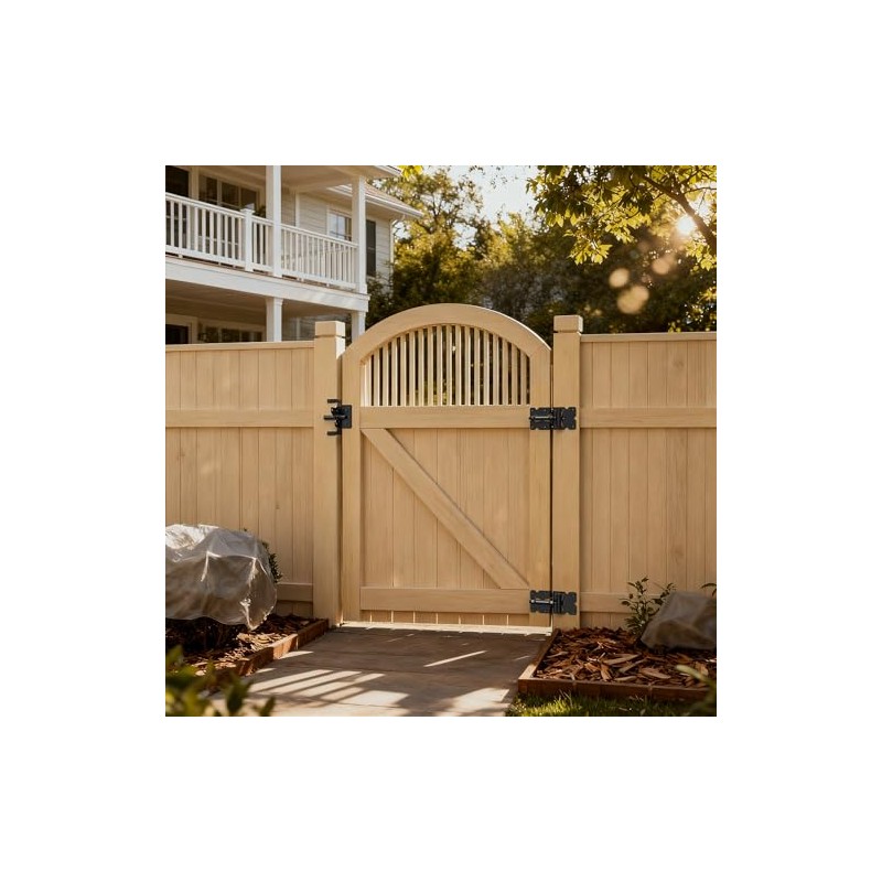 skysen Carbon Steel Vinyl Wood Fence Post Mount Gate Latch(2066-cs-p)