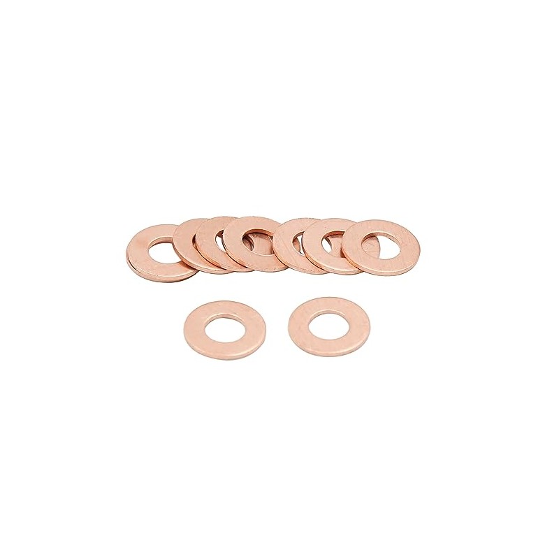 sourcing map 10 x 7 mm Inner Diameter Copper Washer