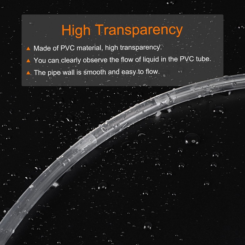 sourcing map PVC Transparent Hose Vinyl Hose 7 mm ID