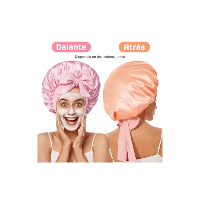 Set de 4 Piezas para Dormir, 2 Gorros de Seda