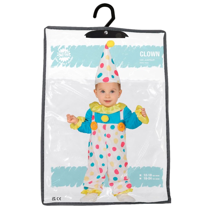 FIESTAS GUIRCA Clown Tupfen Kostüm für Baby