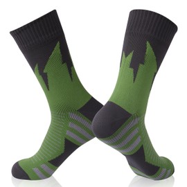 waterproofing Waterproof Socks Skiing, Men Winter Cushioned Seamless Warm Breathable Wading Climbing Outdoor Water Sport Neoprene Socks, Green & Grey, Small