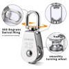 2 Pack M25 Single Pulley Block, 304 Stainless Steel Pulley
