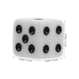KOMBIUDA 50pcs White Dice Set Black Pips for Board Games Parties Activities Versatile and Efficient for Bars Ktv and Entertainment Venues
