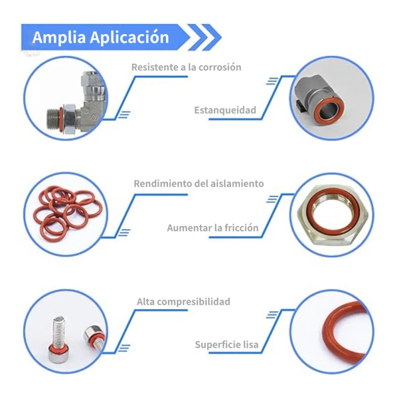 225pz/kit 15 Tamaños O-ring Sello Anillo Goma Junta Estuche