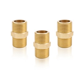 0XBIT Double Nipple 1/2 Inch, Pack of 3 Shower Hose Adapter, Shower Hose Extension, Precise Thread Size, Stable Connection, Used for Valves Water Pipes Pipe Fittings