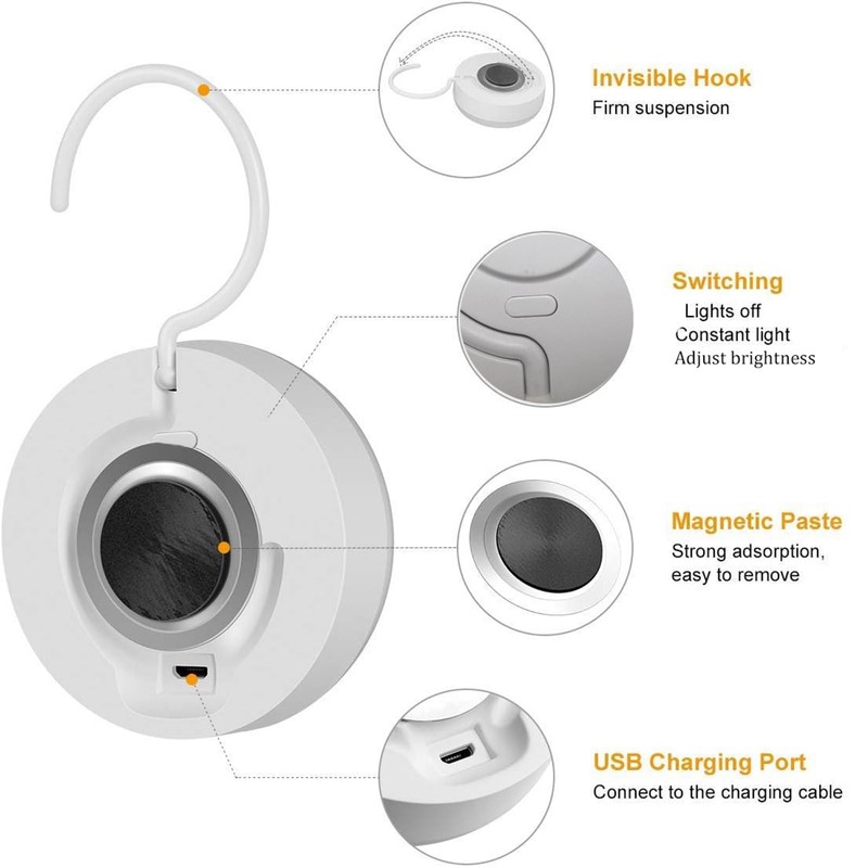 Iwinna Motion Sensor Night Light, Rechargeable, 3 Color Modes Nightlight,