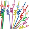 24 Packs Bulk Heart Shape Reusable Plastic Straws, Drink Straws