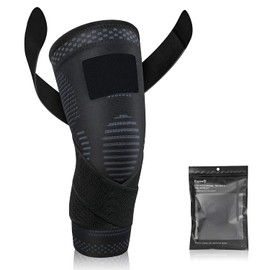 Enyee Knee Sleeve Knee Compression Sleeves with Strap Support Men and Women for Knee pain, ACL, Meniscus tear, Sports, Jogging, Running,Gym, Hiking, Working out