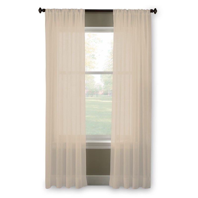 Curtainworks Trinity Crinkle Voile Sheer Curtain Panel, 51 by 63",