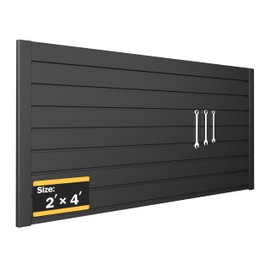 RORA Slat Wall Paneling Garage Slat Wall Storage Systems 2x4 ft Slatwall Black Heavy Duty Satwall for Tool Organization ,Pvc Slat Wall Panels,Fits for Storage and Display
