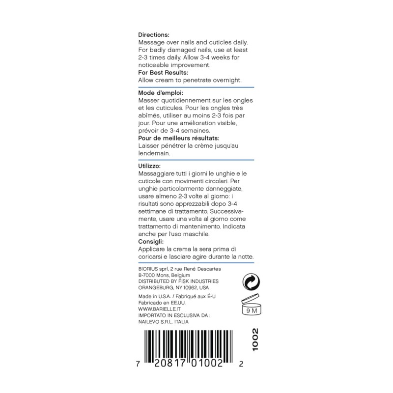 Barielle Travel Size Nail Stregthener Cream, 0.5-Ounces Tub